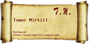 Tomor Mirtill névjegykártya